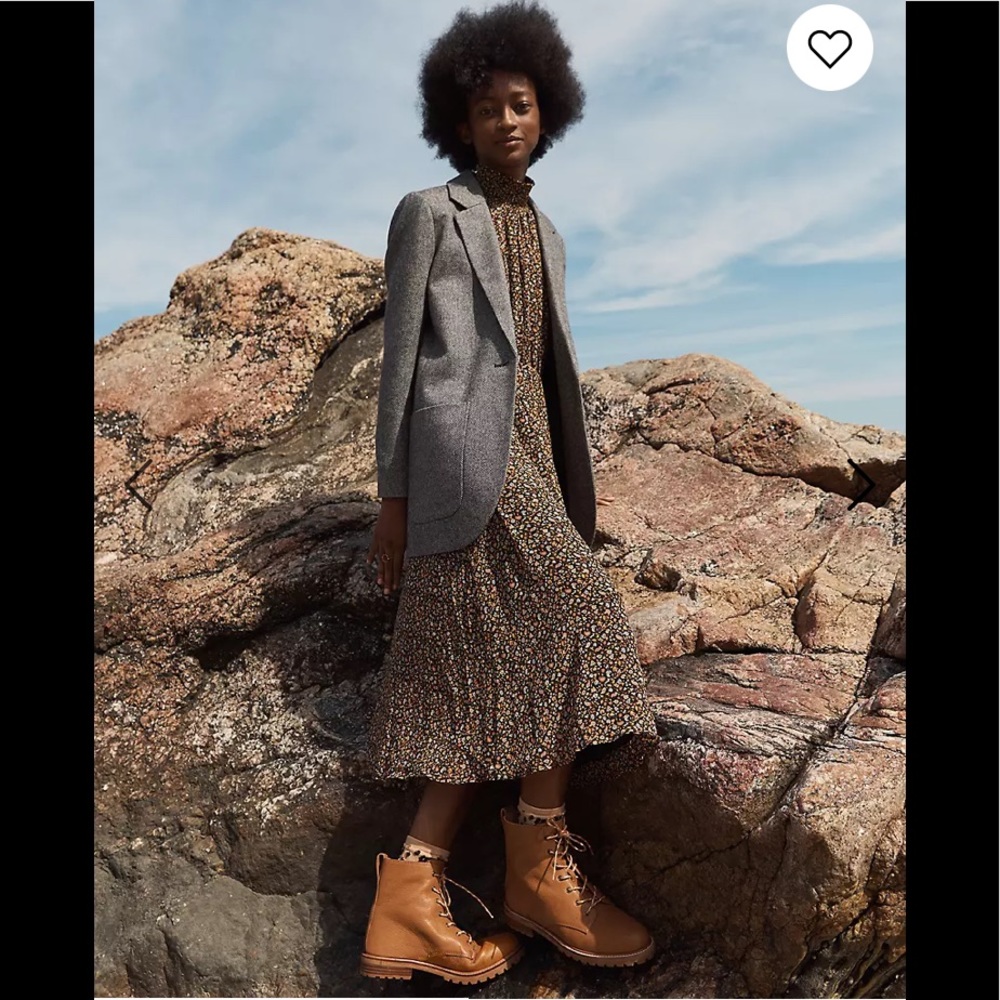 Madewell (Re)sourced Georgette Smocked-Neck Midi Dress in Folktale Paisley SZ M